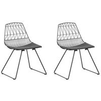 METALLSTUHL 2er-Set Schwarz Harlan - Schwarz, Textil/Metall (57/77/54cm) - Beliani