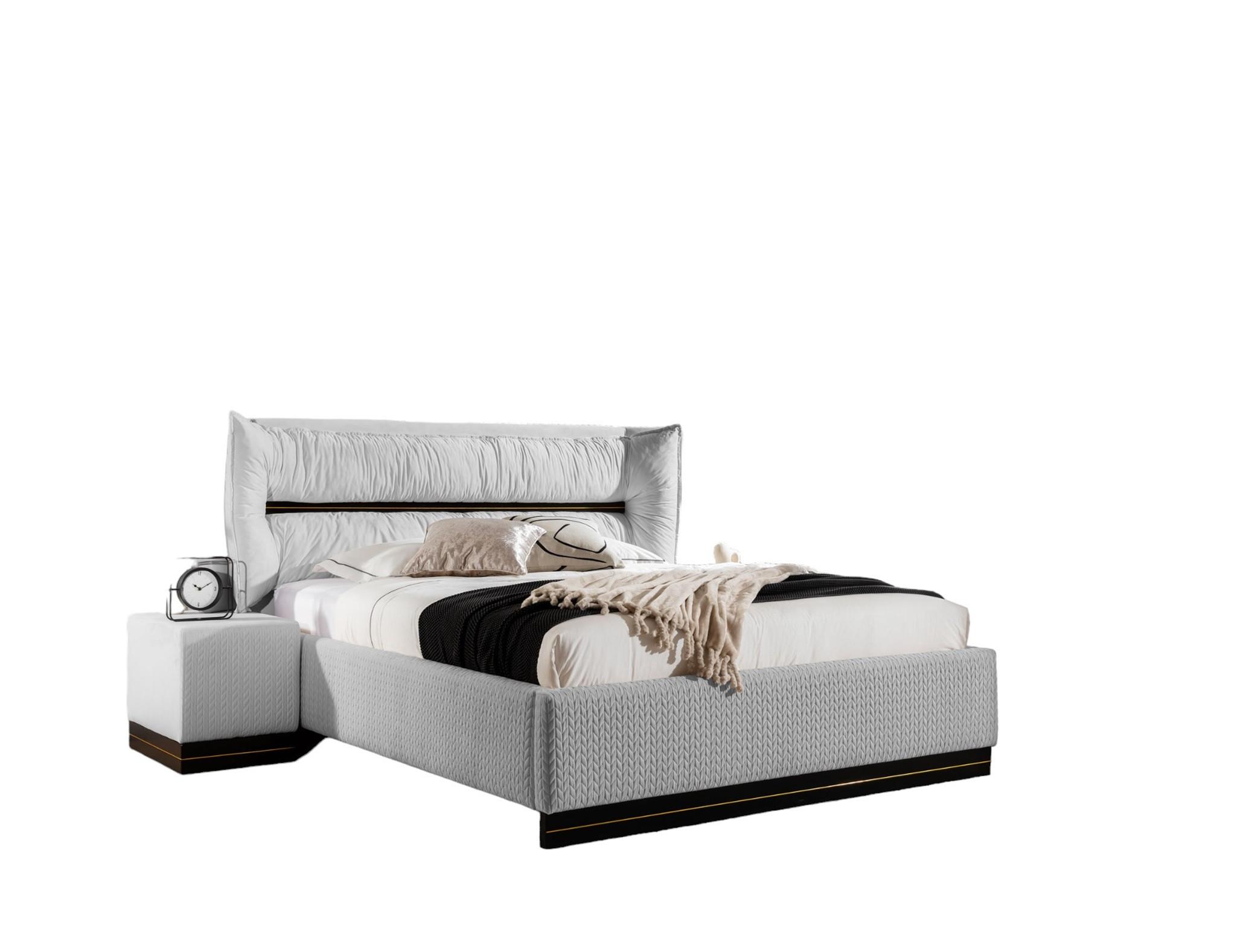 POLSTERBETT Hamilton Magic Velvet Set.2 - Hellgrau, Holzwerkstoff/Textil (180/200cm) - Fun Möbel