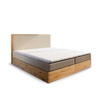 BOXBETT VERDON 180x200 cm mit Matratze und Topper - Creme - Creme, Holz (180/200cm) - MASSENO