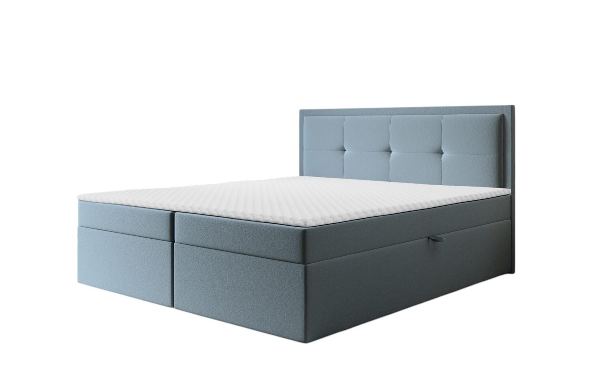 BOXBETT Degna - Blaugrau, Holzwerkstoff/Textil (140/200cm) - Fun Möbel