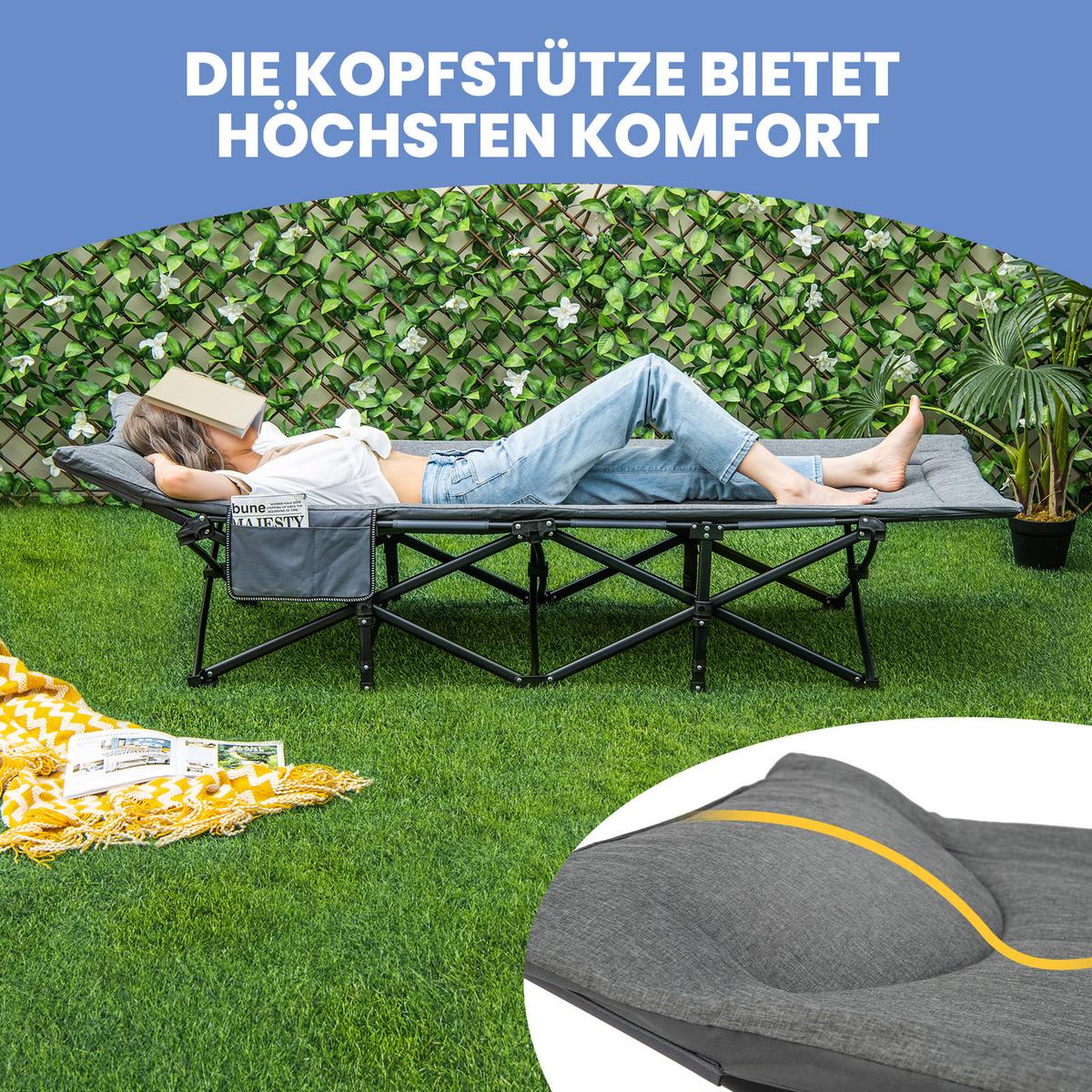 CAMPINGLIEGE Klappbare Grau - Grau, Metall - COSTWAY