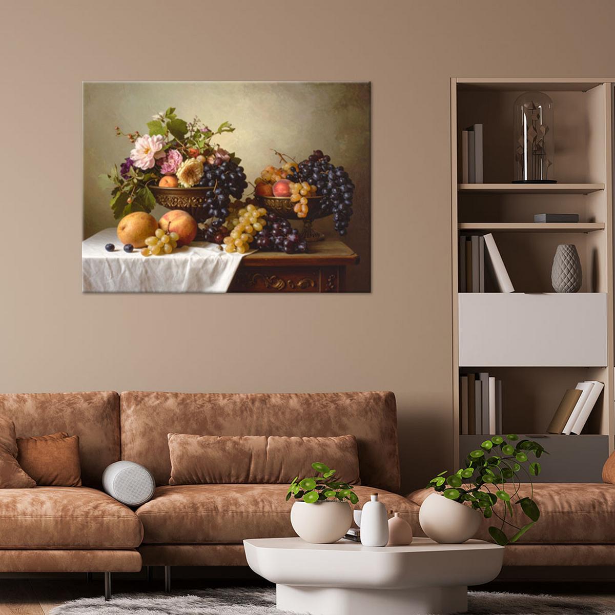 LEINWANDBILD Essen & Trinken 120x80cm - Braun, Textil (120/80cm) - Feeby