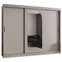 SCHIEBETÜRENSCHRANK mit Spiegel LUCY 200/250/62 3-türig - Kaschmir/Silberfarben, Holz (250/200/62cm) - MÖBEL KRYSPOL