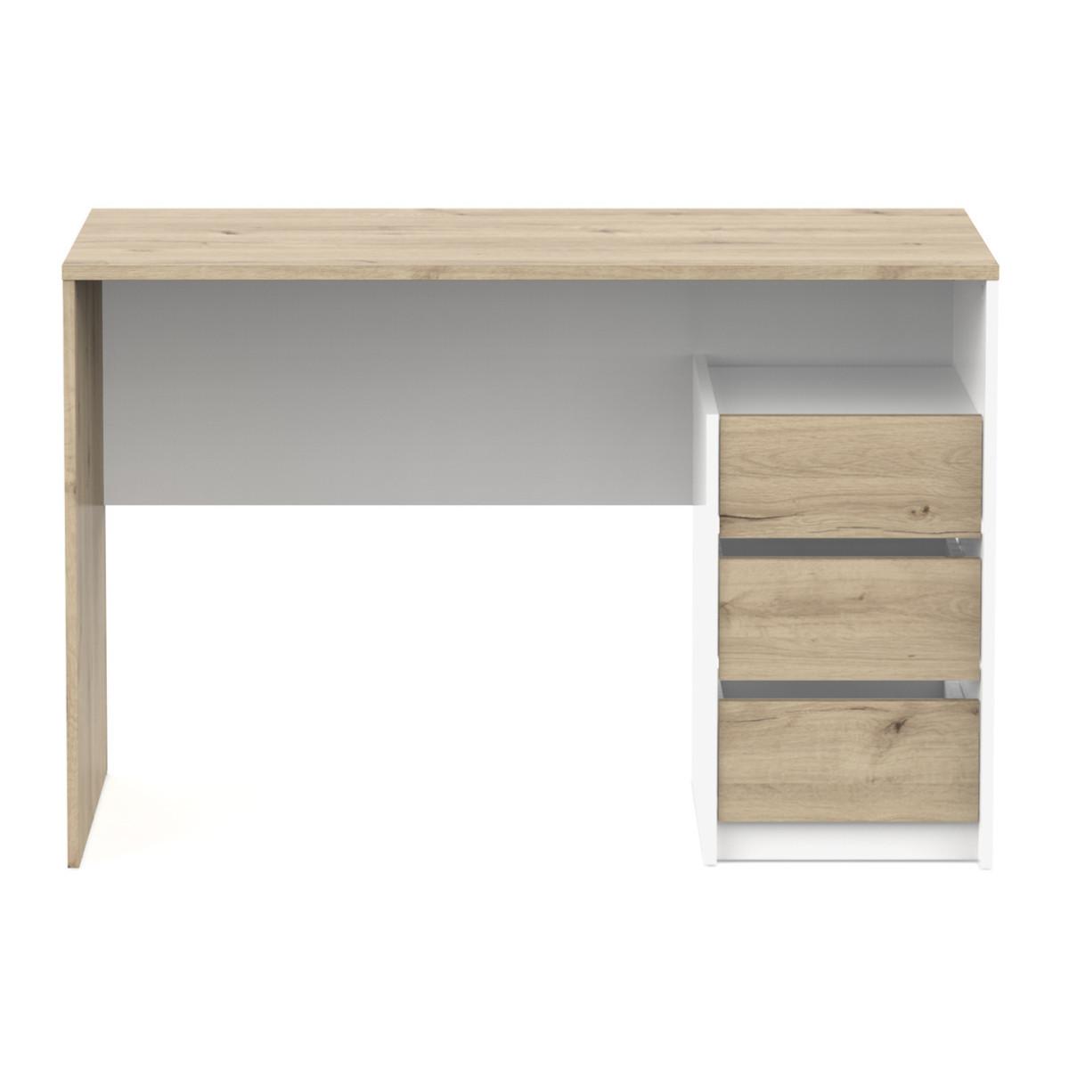 SCHREIBTISCH mit 3 Schubladen 50/77/117 cm - Eschefarben, Holzwerkstoff (52/50/77cm) - Calicosy