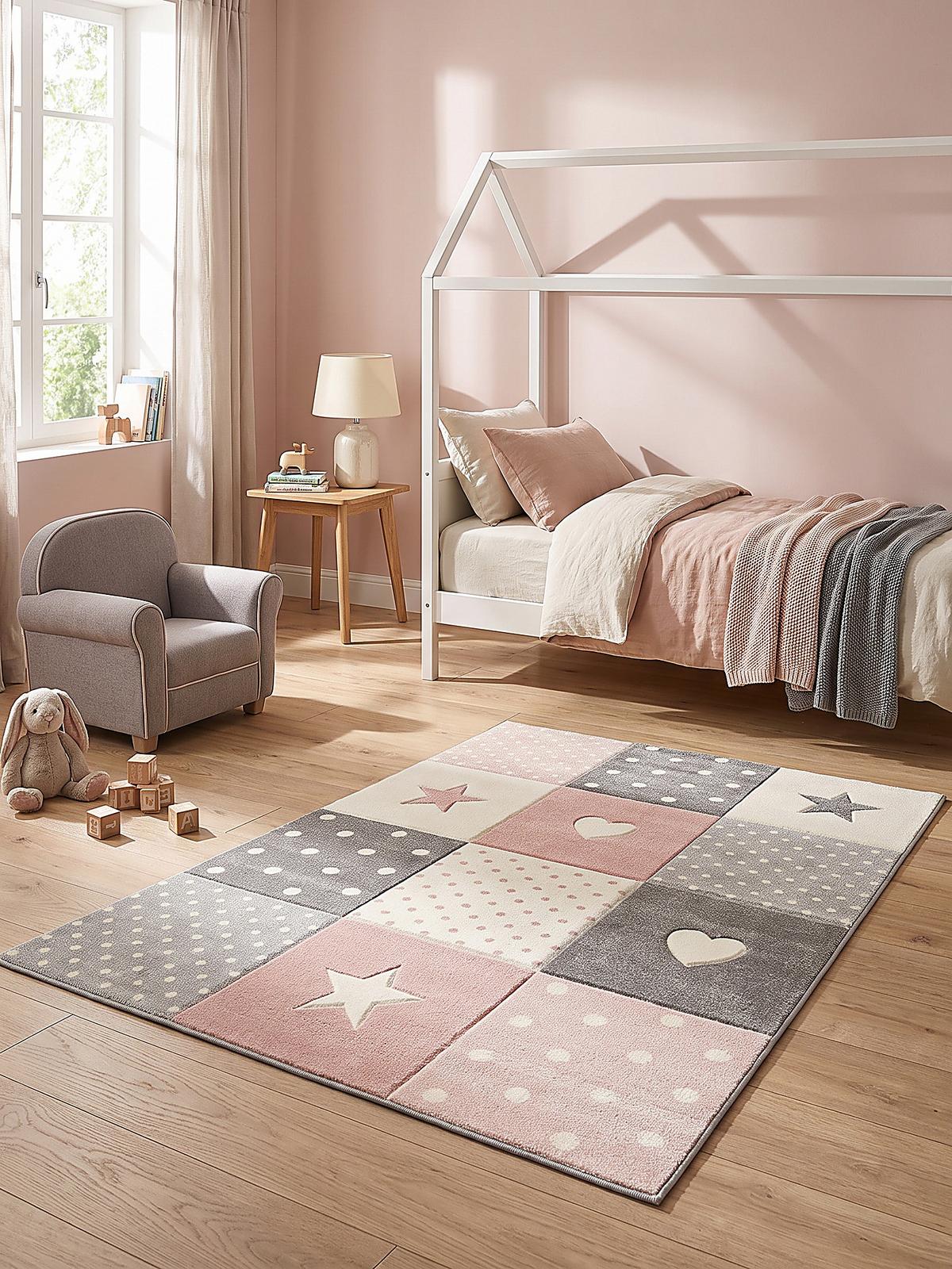 SPIELTEPPICH IDRO Patchwork Polypropylen Pink 80 x 150 cm - Rosa, Textil (80/150cm) - KADIMA DESIGN