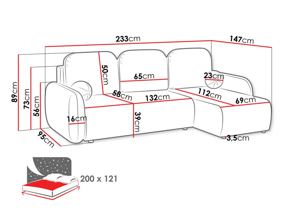 ECKSCHLAFSOFA Gizefa - Schwarz/Braun, Holz/Kunststoff (233/147cm) - MIRJAN24