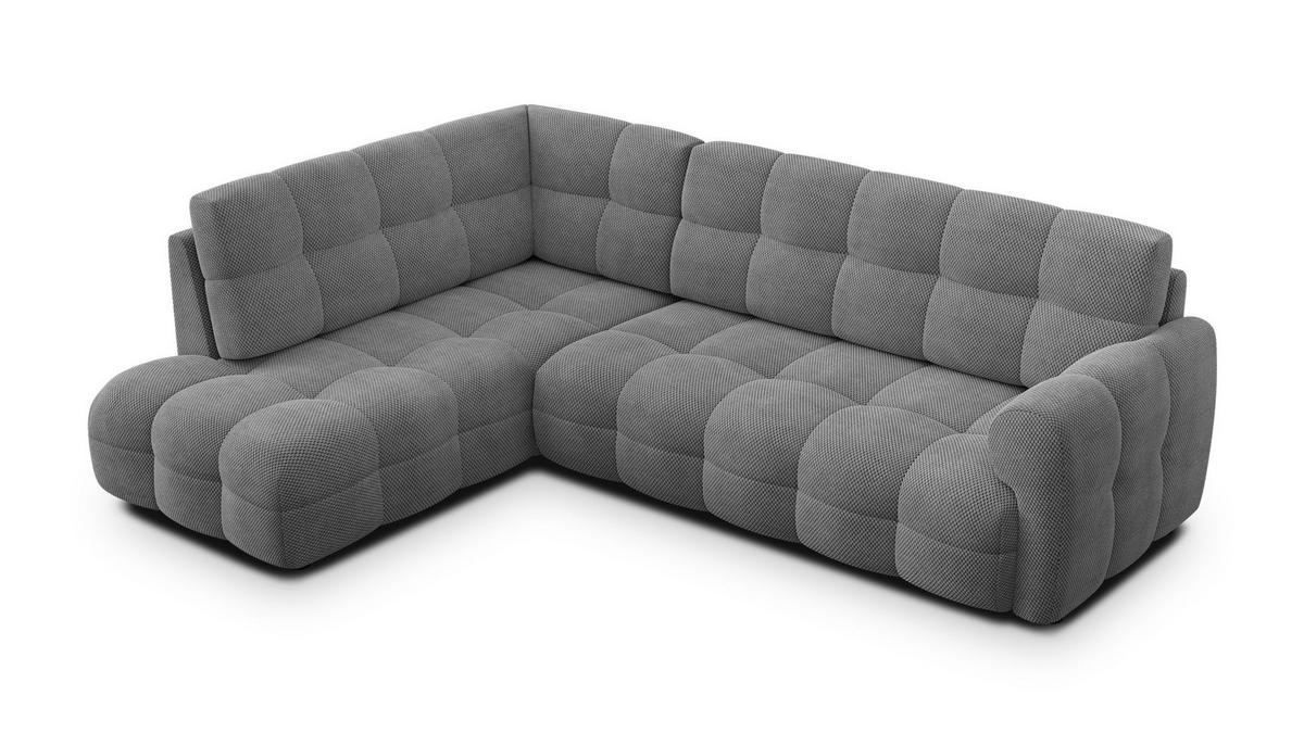 ECKSOFA MELLOW 5-Sitzer, grau - Schwarz/Grau, Holz/Textil (283/191cm) - Wozimo
