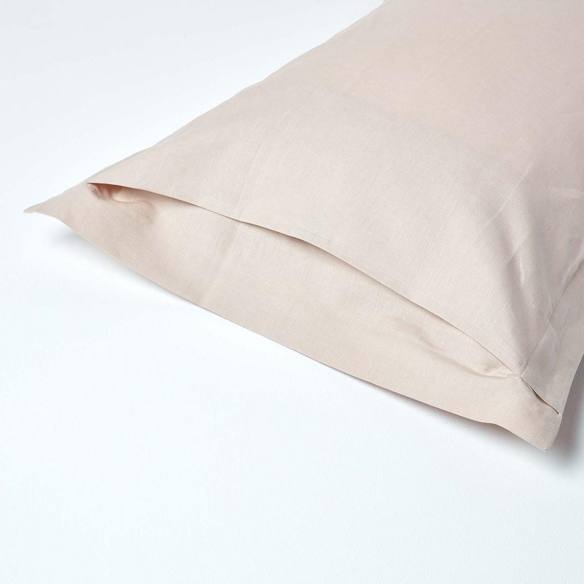 KISSENBEZUG Leinen mit Stehsaum - Beige, Textil (50/90cm) - Homescapes