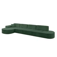 ECKSOFA Ottomane Links TARO-L3 - 413x171x79,5 cm Grün - Grün, Holzwerkstoff/Textil (413/171cm) - ALTDECOR