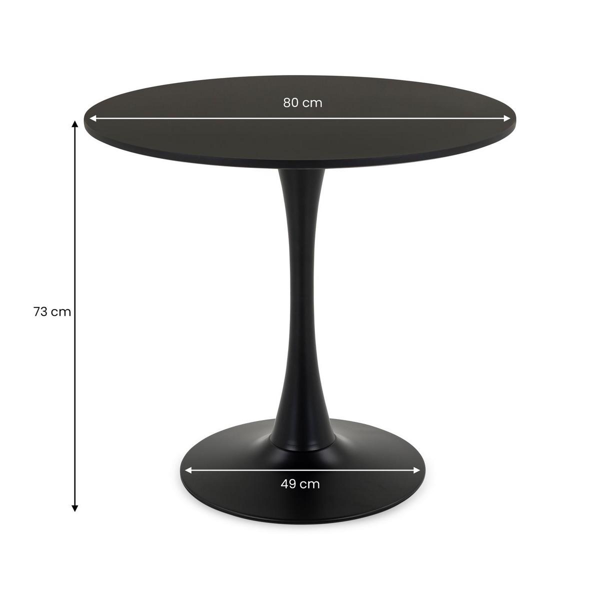 ESSTISCH LOIRE schwarz - Schwarz, Holzwerkstoff/Metall (80/80/73cm) - IDIMEX