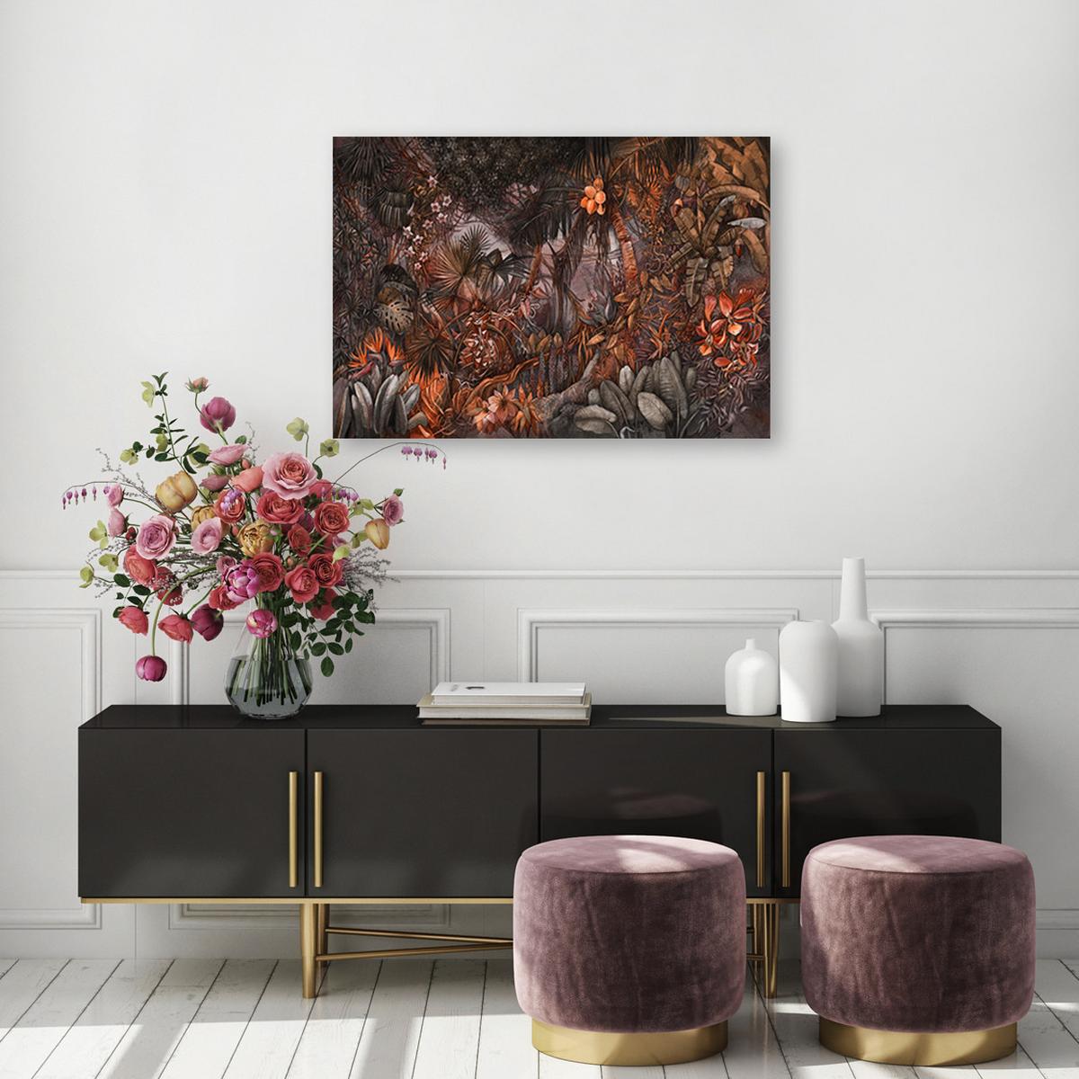 WANDBILD tiefer dschungel - Braun, Textil (60/40cm) - Feeby