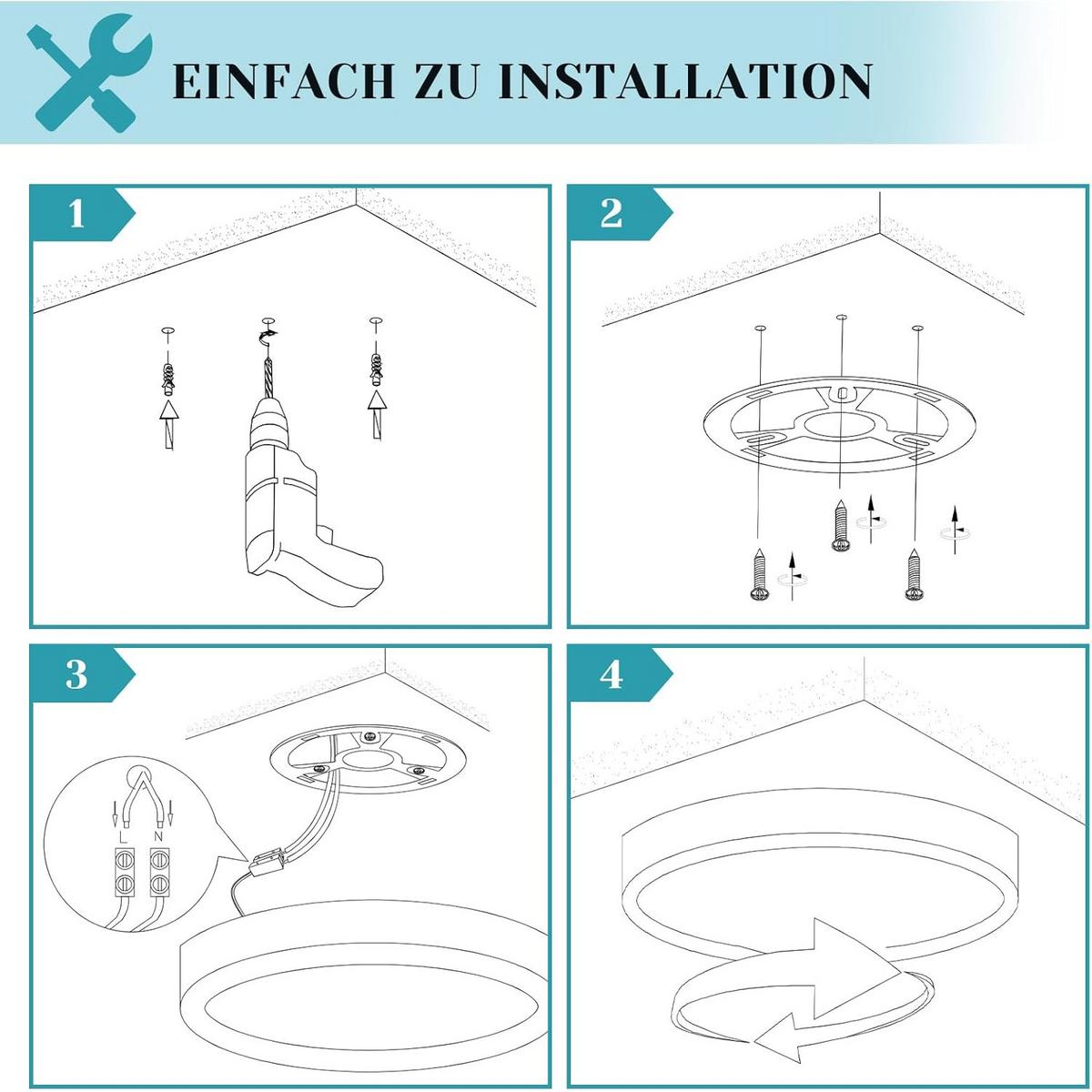 LED-DECKENLEUCHTE Dorian 18/18/2.4 cm - Weiß, Kunststoff (18/18/2.4cm) - ZMH