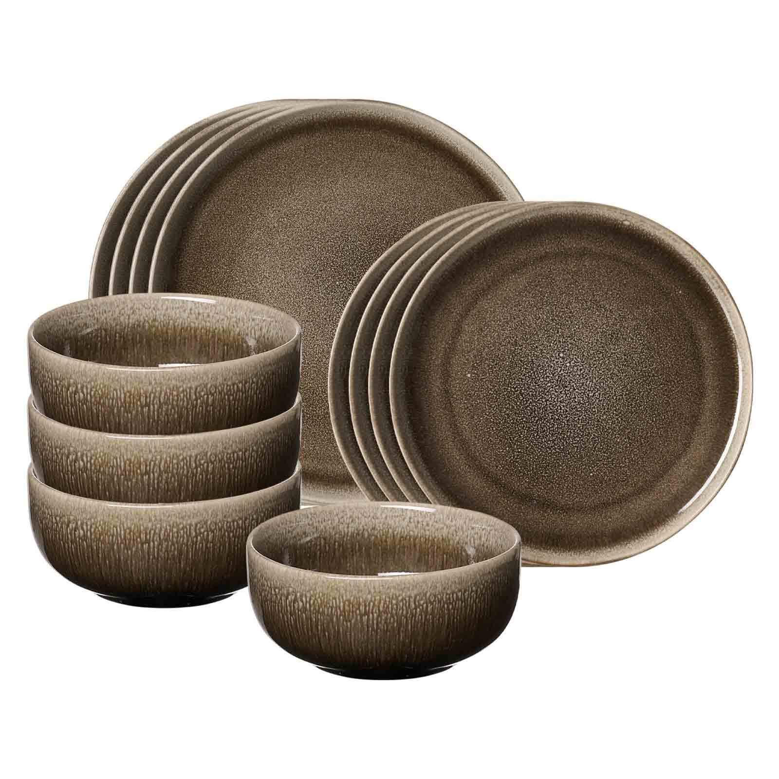 BASIC-SET Eda braun 12-tlg. - Braun, Keramik (2/2/2cm) - Ritzenhoff Breker