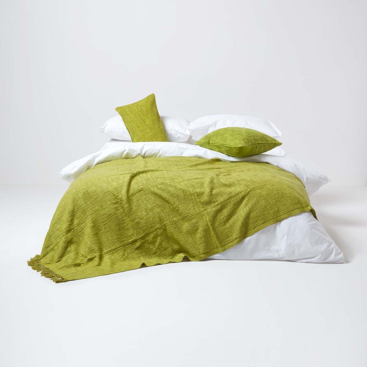 KISSENHÜLLE Nirvana Slub 60/60 cm, 100% Baumwolle - Grün, Textil (60/60cm) - Homescapes