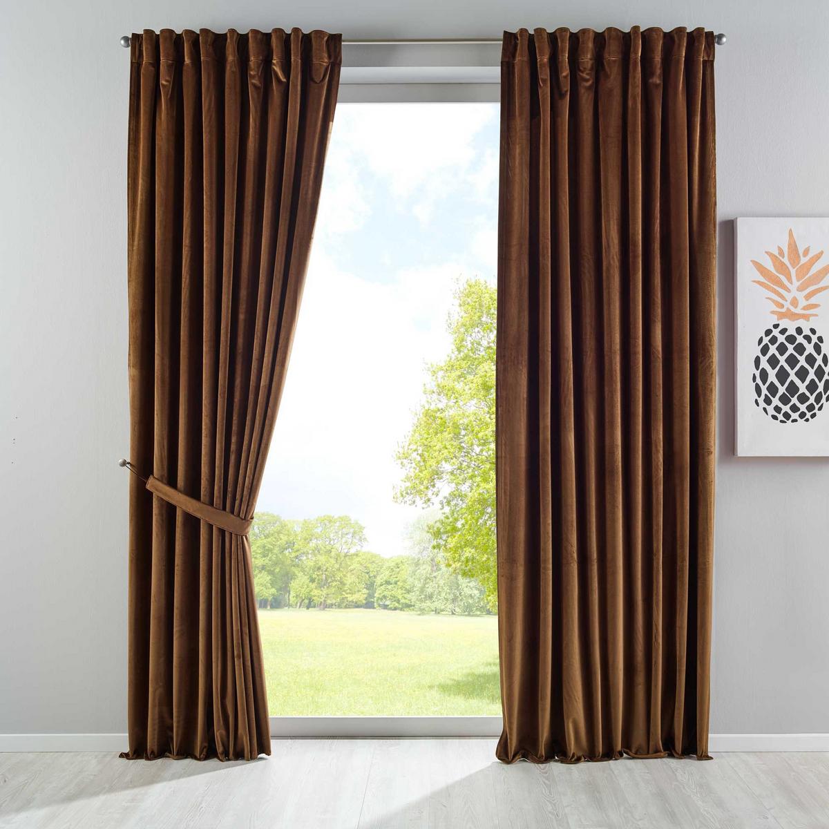 VORHANG 2ER SET MILANO HxB 280x135 cm Braun - Braun, Textil (135/280cm) - Gardinenbox