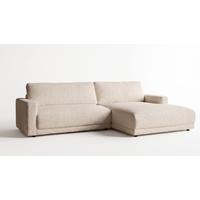 ECKSOFA MARLIN Beige Bouclé - Beige/Schwarz, Kunststoff/Textil (262/168cm) - KAWOLA