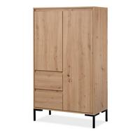 HIGHBOARD Eiche Artisan 81 cm, Anrichte mit 6 Fächern - Schwarz/Eiche Artisan, Holzwerkstoff/Metall (81/139/40cm) - Furn.Design