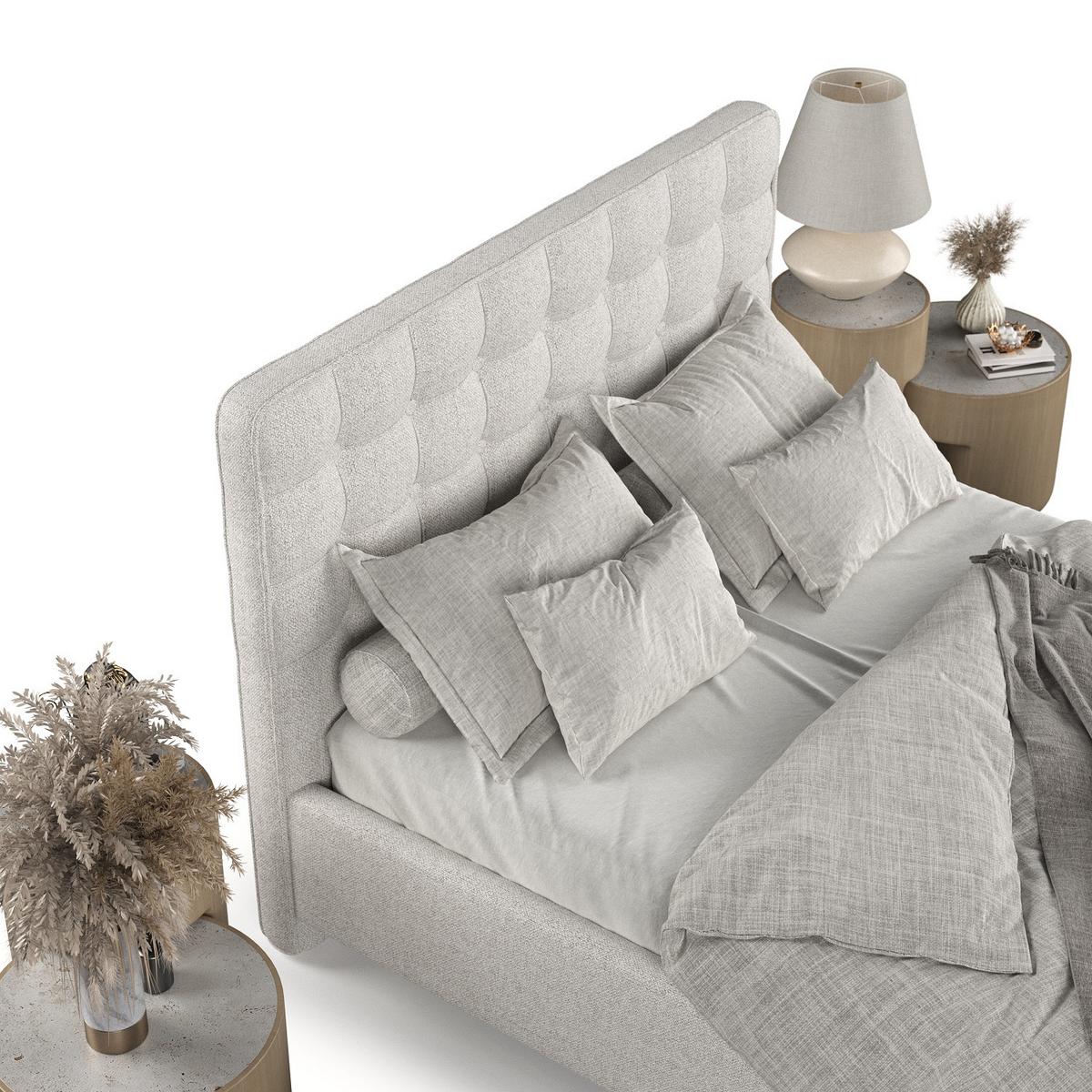 POLSTERBETT Paloma 120/200 cm Hellbeige im Riva Stoff - Beige/Naturfarben, Holz/Holzwerkstoff (120/200cm) - AltaBeds