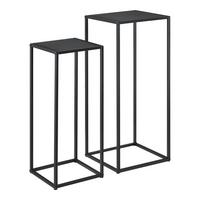 BEISTELLTISCH Barbaricina 2er Set - Schwarz, Metall (30/30/70cm) - [en.casa]