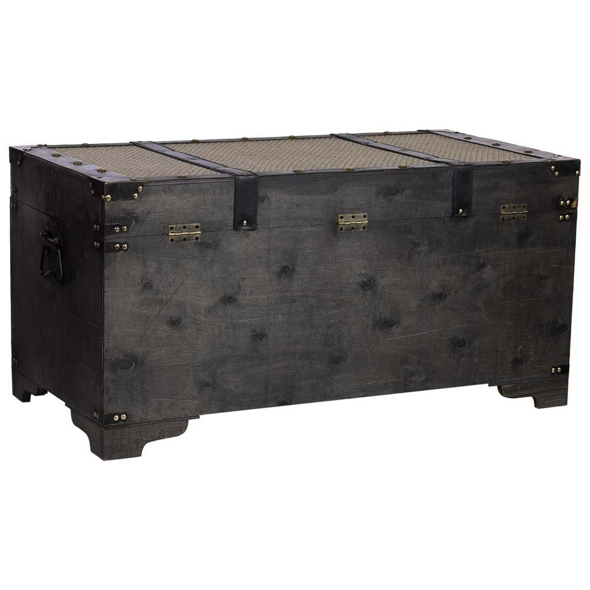 TRUHE aus Holz, braun, 90x45x46cm - Braun, Holzwerkstoff (90/45.5/45cm) - Wanderlust