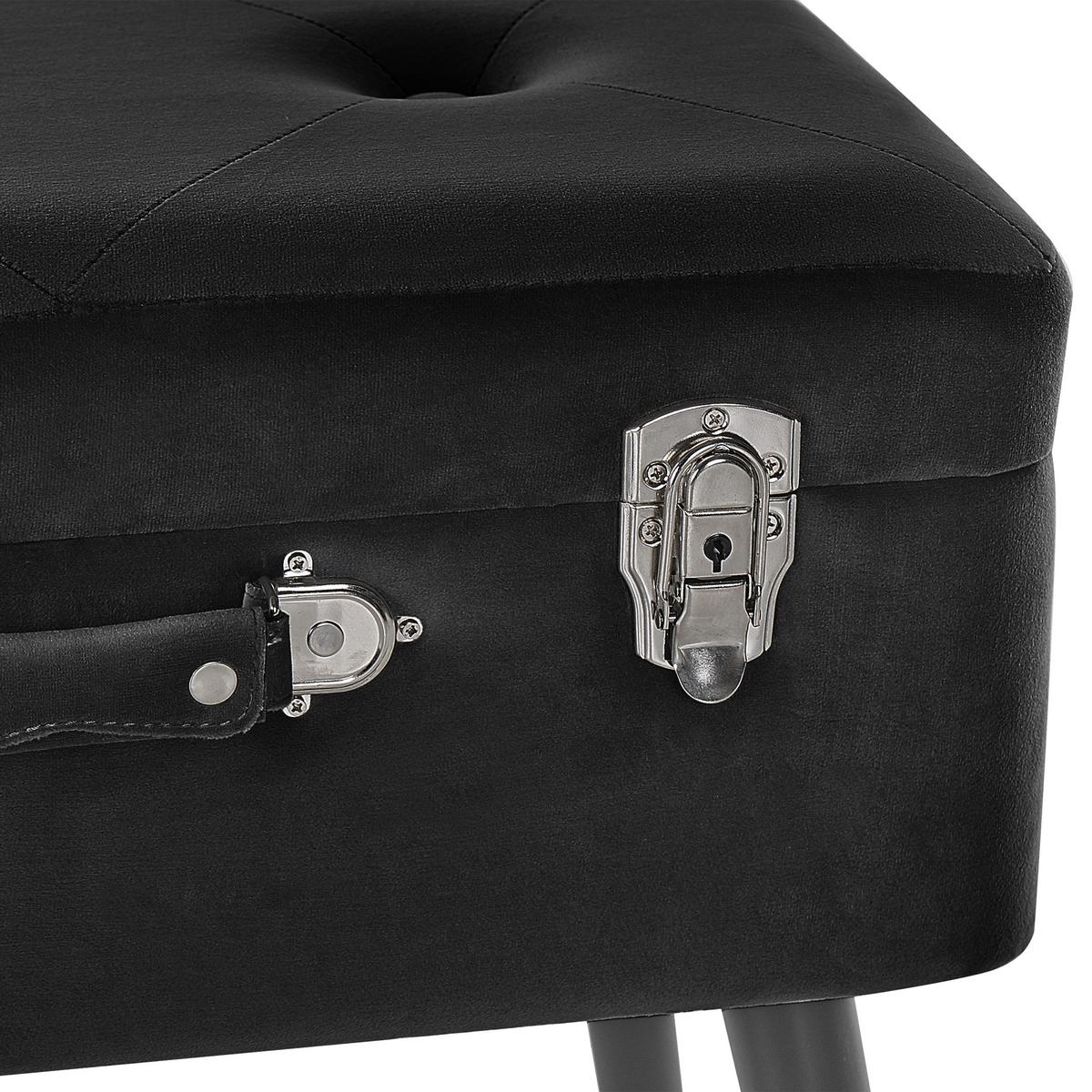 HOCKER Mallard 36/52/46 cm - Schwarz, Textil (52/46/36cm) - Beliani