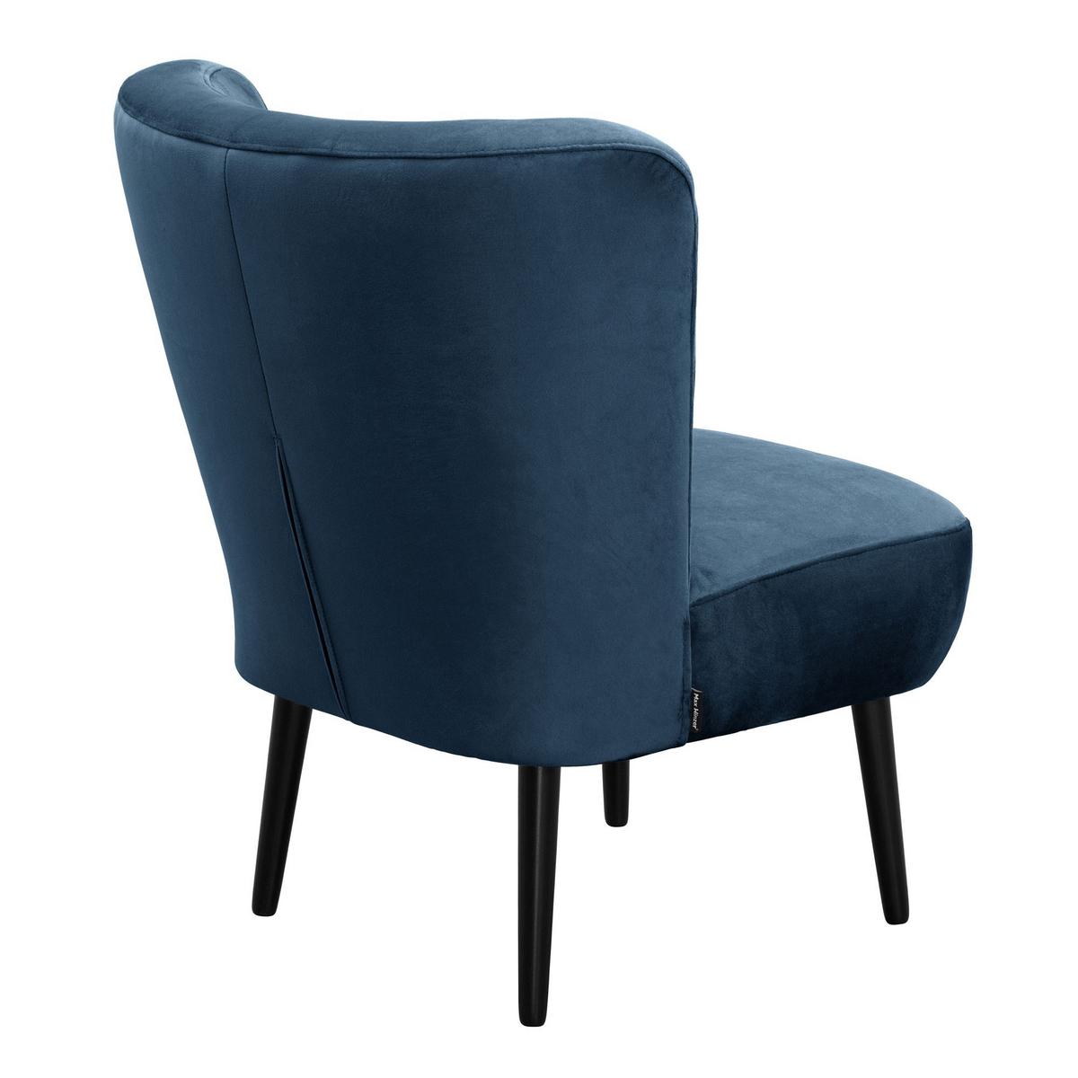 COCKTAILSESSEL Kayleigh Samtvelours dunkelblau - Dunkelblau, Kunststoff (68/80/69cm) - 58aufmkessel