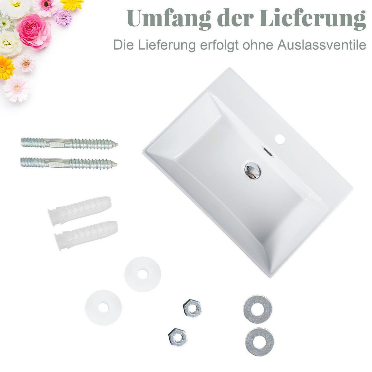 WASCHBECKEN Beatrice II 60/42/15cm - Weiß, Keramik (42/15/60cm) - Nettlife