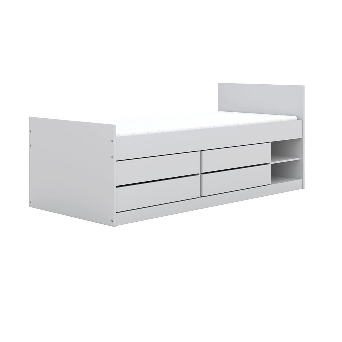 BETT 90/200 Kubi Weiß - Weiß, Holzwerkstoff (90/200cm) - Petits-meubles