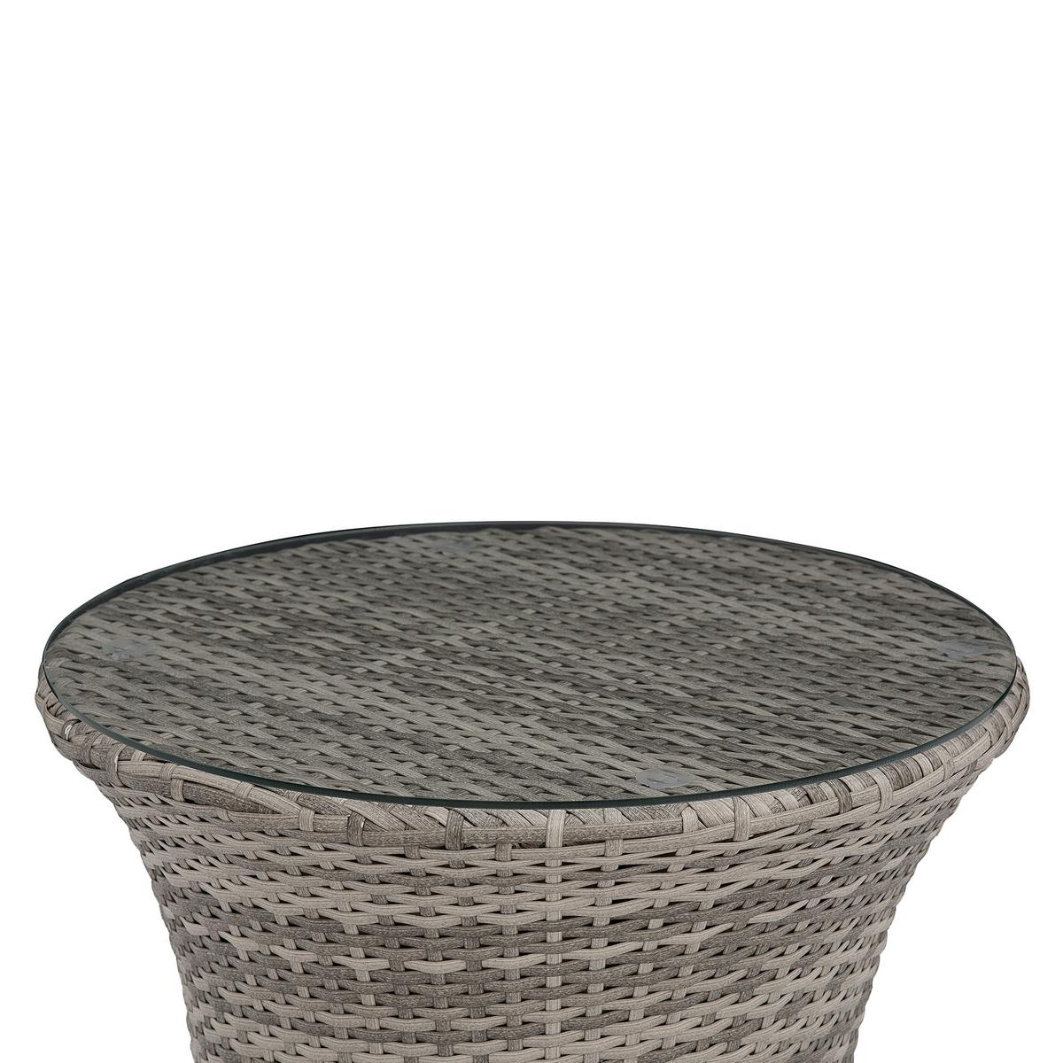 BALKONSET 2-Sitzer Rattan grau Auflagen grau Capri - Grau, Kunststoff/Textil - Beliani