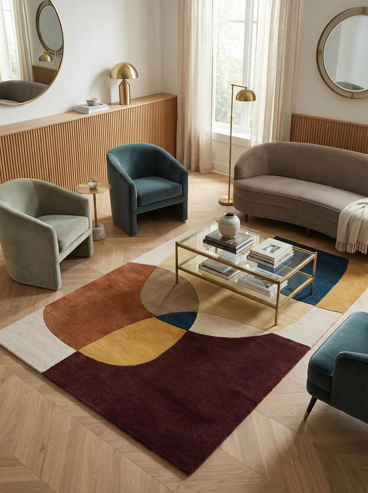 TEPPICH aus Wolle AIRE in Lila, abstrakt, 160 x 230 cm - Multicolor, Textil (230/160cm) - KADIMA DESIGN