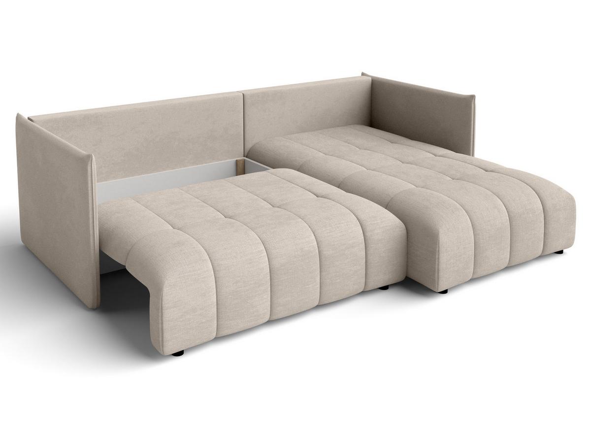 ECKSOFA L Form Cosmova Hellbraun 248/180/83 cm mit Schlaffunktion - Hellbraun/Schwarz, Kunststoff/Textil (248/180cm) - AX Living