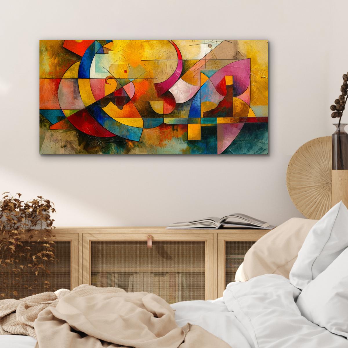 METALLBILD Kunst - Abstrakt - Modern 80x40 cm - Gelb, Metall (80/40cm) - MuchoWow
