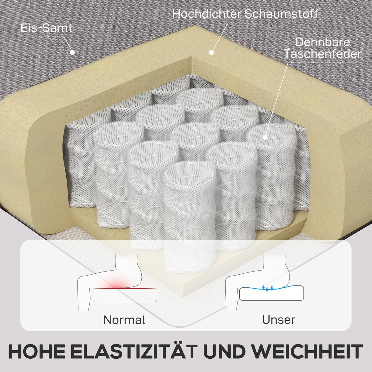 EINZELSESSEL mit Tufting Relaxsessel Einzelstuhl Holzfüße Polyester 2 Farben - Schwarz/Braun, Holz/Textil (86/102/74cm) - HOMCOM