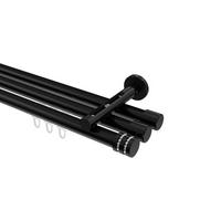 GARDINENSTANGE INNENLAUF Siteno Estana 300 cm (geteilt in 3 x 100 cm), 3-läufig, 20 mm Ø Schwarz - Schwarz, Metall (300cm) - INTERDECO