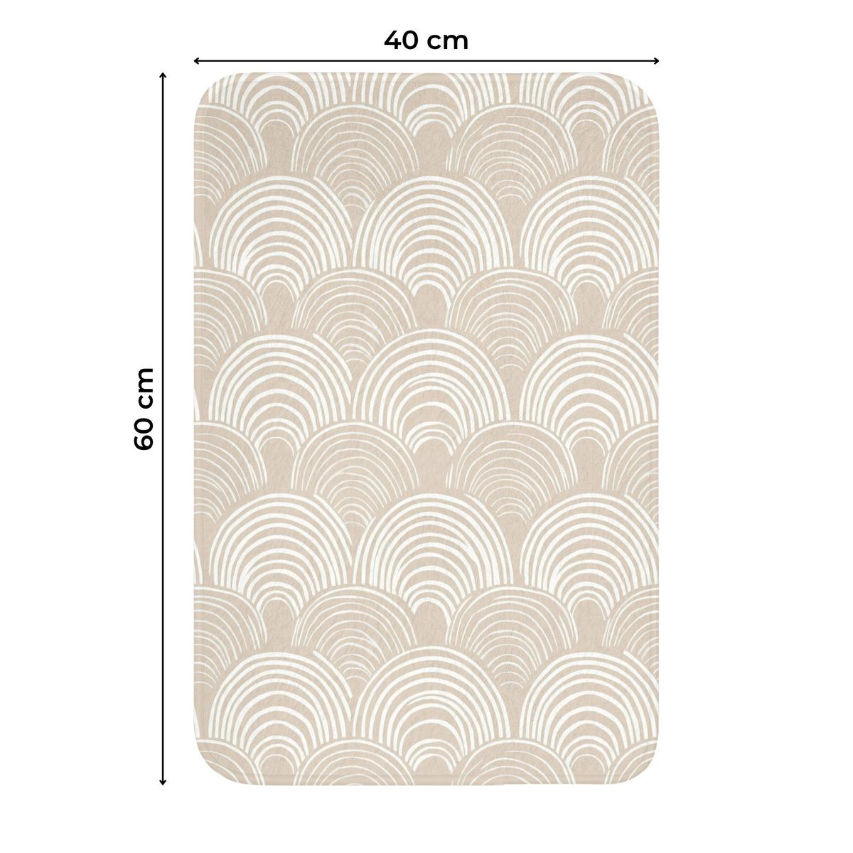 WC-VORLEGER Wellen - Textur - Beige WC Teppich 40x60 cm - Kaschmir, Textil (40/1cm) - OnlyWow