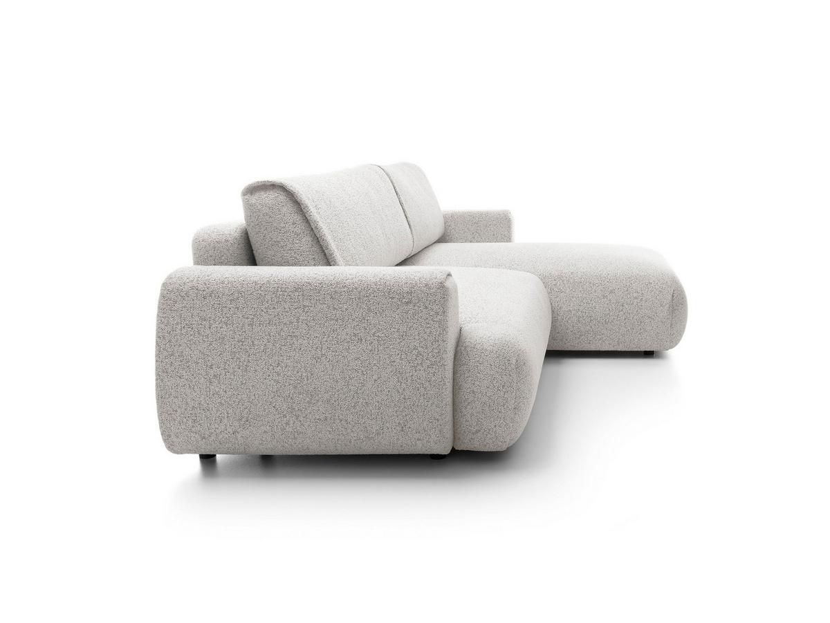 ECKSOFA ZEST Grau Geflochtener Stoff mit Schlaffunktion - Grau, Holz (270/167cm) - MASSENO