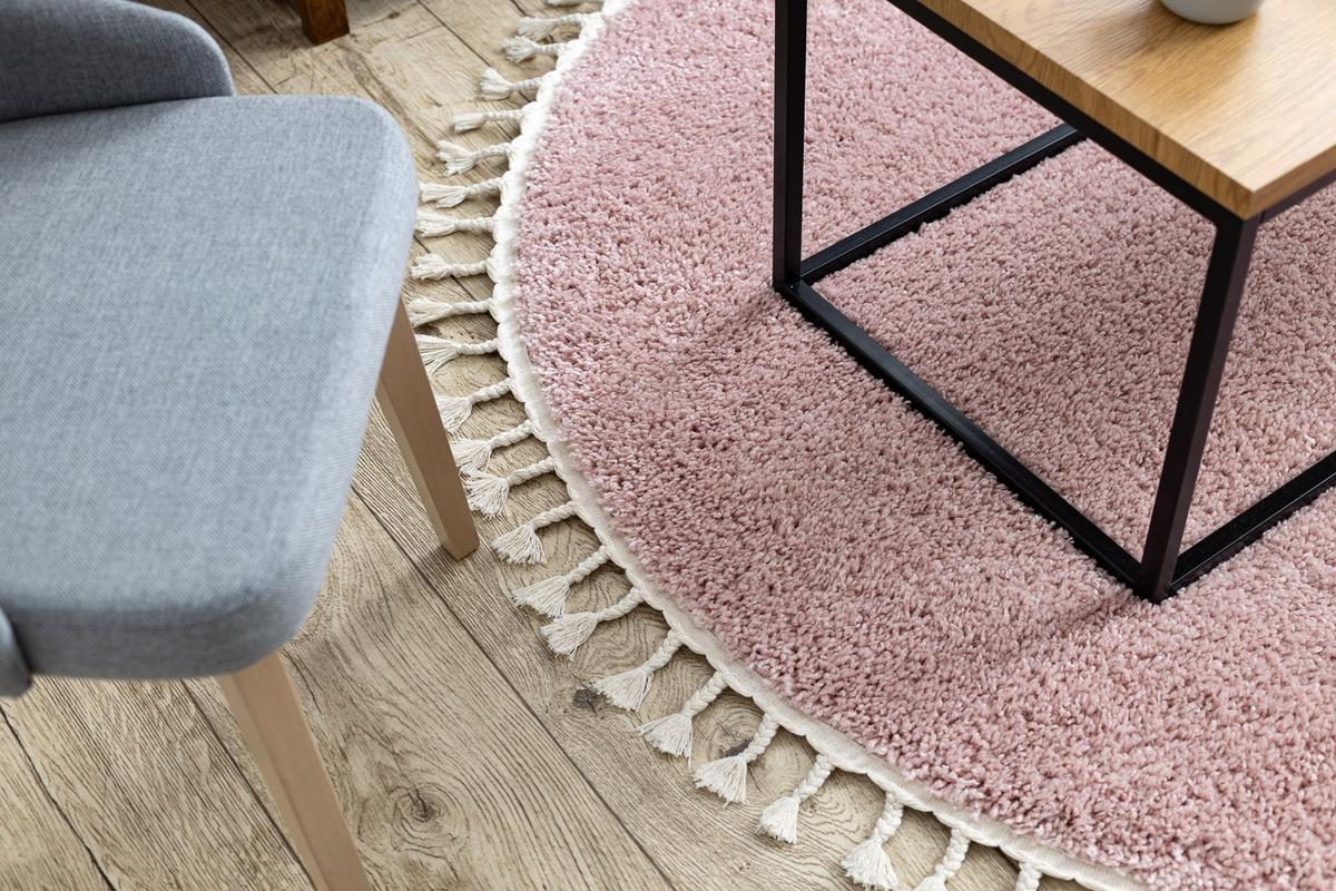 TEPPICH Berber 120 cm - Pink, Textil (120/120cm) - rugsX
