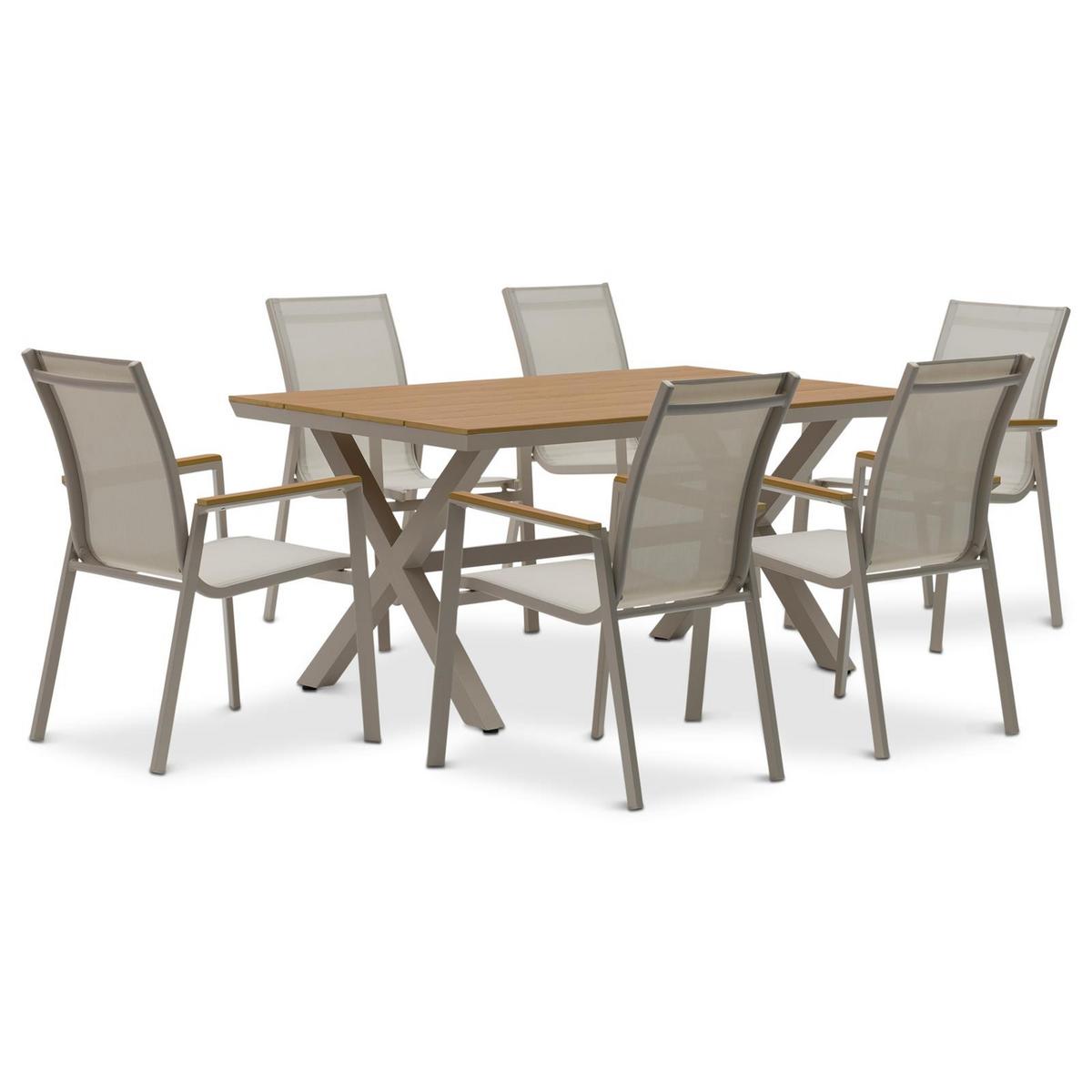 GARTENMÖBELSET WINDY - Beige, Metall - IDIMEX