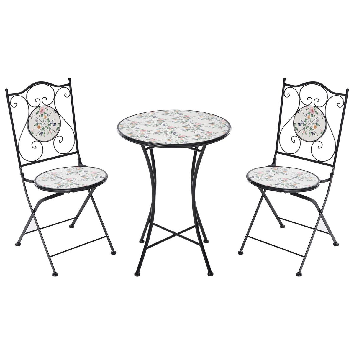 BISTRO-SET Metall Schwarz Collio - Weiß, Metall - Beliani