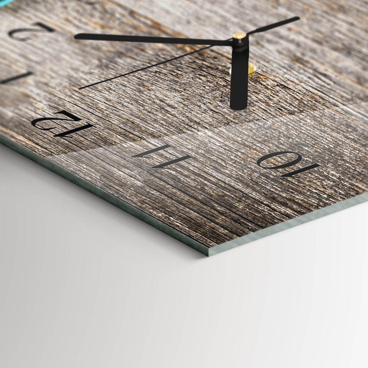 WANDUHR aus Glas 60x30 cm - Gemüse - Grün, Glas (60/30/0.4cm) - TULUP