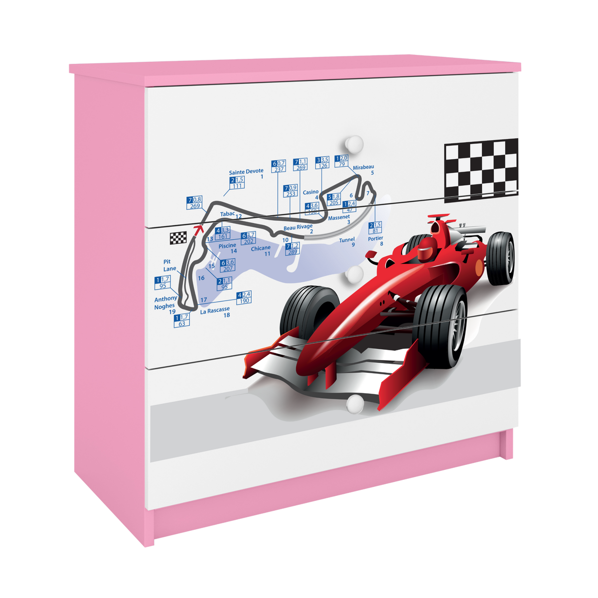 KOMMODE Babydreams Formel 1 81/81/41 - Rosa, Holzwerkstoff (81/81/41cm) - RAUMHIRSCH FURNITURE