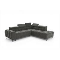ECKSOFA Bastien Max Mit Schlaffunktion - Grau, Holzwerkstoff/Textil (260/225cm) - Fun Möbel