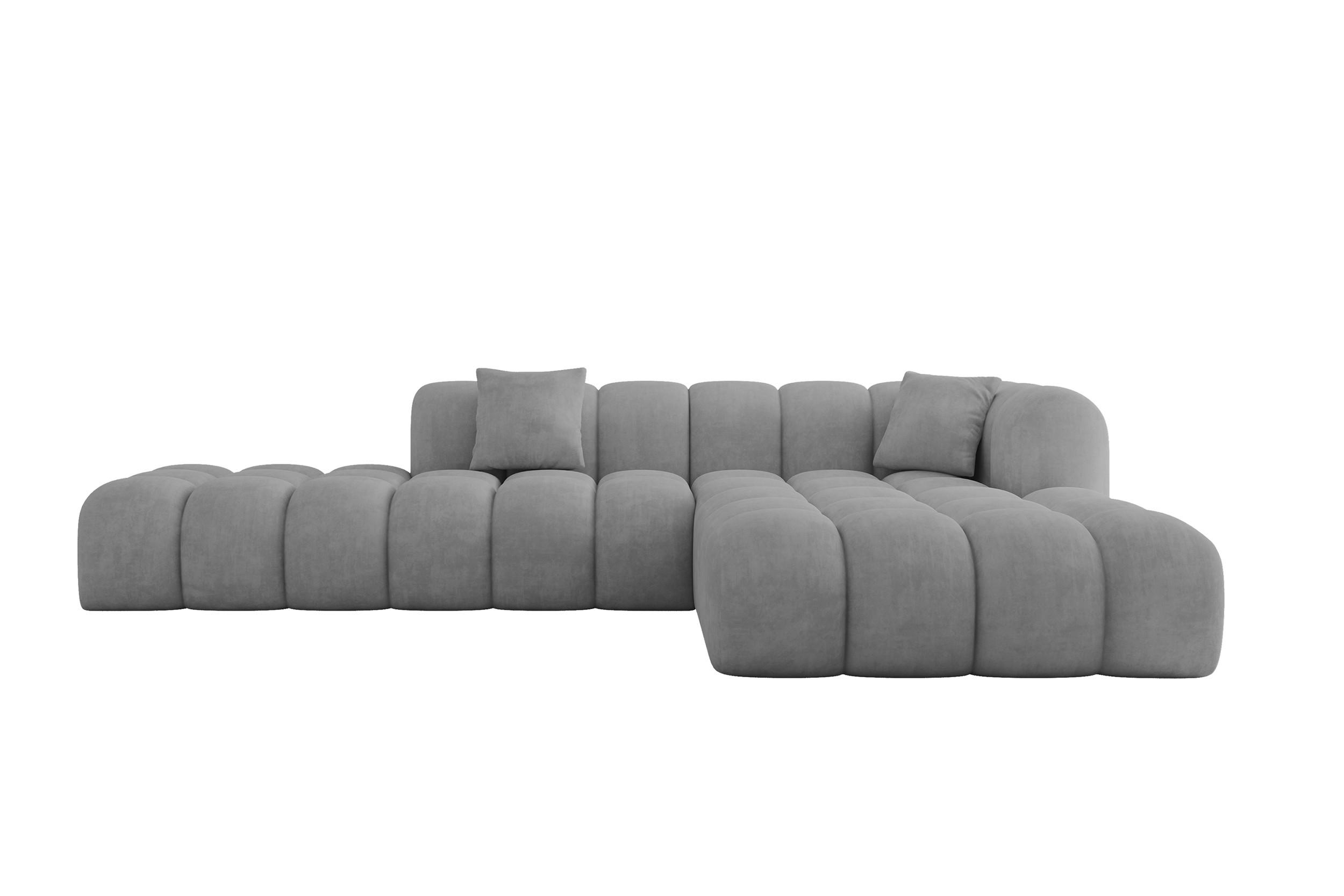 ECKSOFA Ottomane Rechts OLEA-L2 - 289x176x71 cm Titanfarben - Titanfarben/Schwarz, Holzwerkstoff/Kunststoff (289/176cm) - ALTDECOR