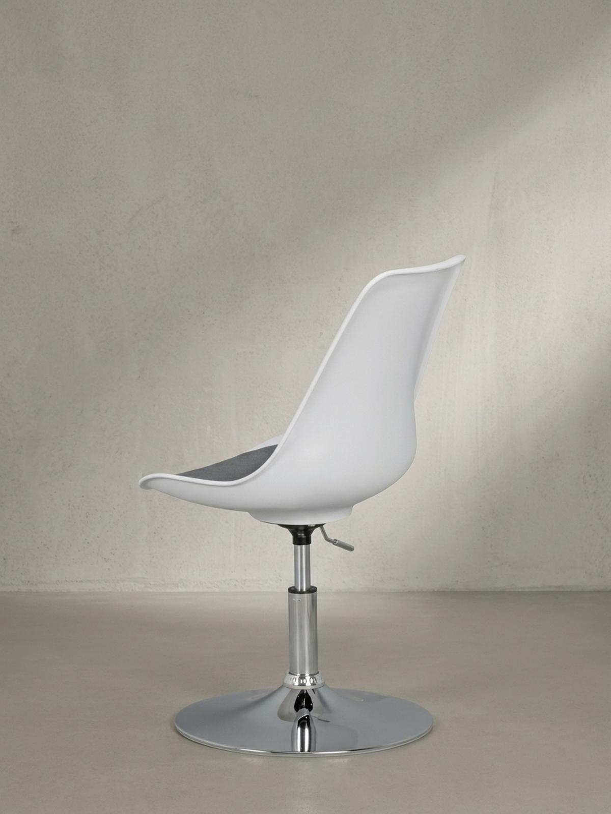 DREHSTUHL Kunstleder Trompetenfuß Chromgestell, Grau 46x46x88 cm - Silberfarben/Grau, Textil/Metall (46/88/46cm) - KADIMA DESIGN