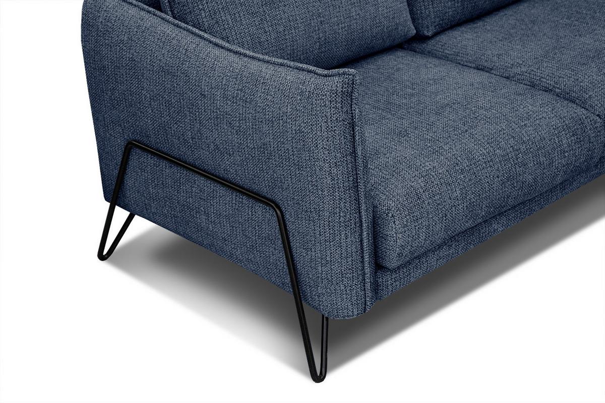 ECKSOFA HOSTEN 4-Sitzer, dunkelblau - Schwarz/Dunkelblau, Holzwerkstoff/Textil (158/269cm) - Wozimo