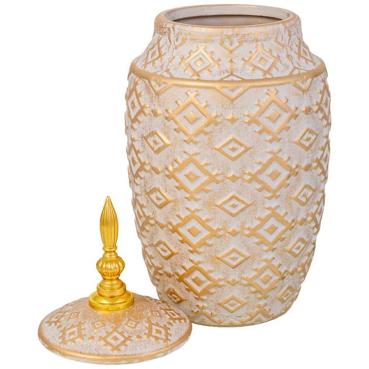 VASE aus Keramik, golden, 15x34cm - Goldfarben, Keramik (34cm) - Wanderlust