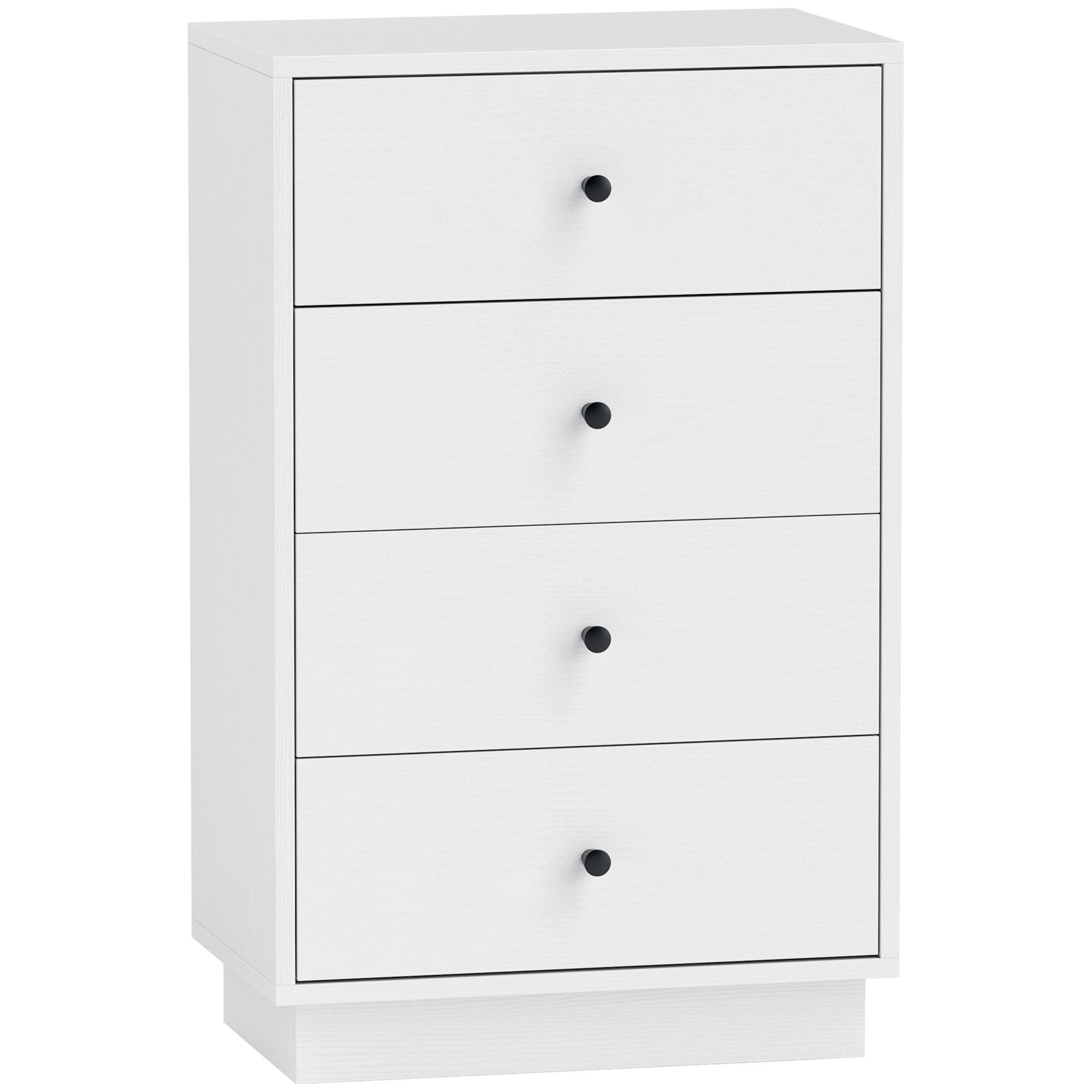 KOMMODE Sideboard mit 4 Schubladen Schrank aus Holzwerkstoff 47 x 29 x 75 cm Weiß - Weiß, Holzwerkstoff (29/75/47cm) - HOMCOM