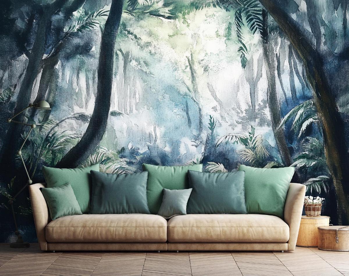 FOTOTAPETE Wald Dschungel Natur Vlies Tapete Wohnzimmer 200x140 - Multicolor, Papier (200/140cm) - Wallarena