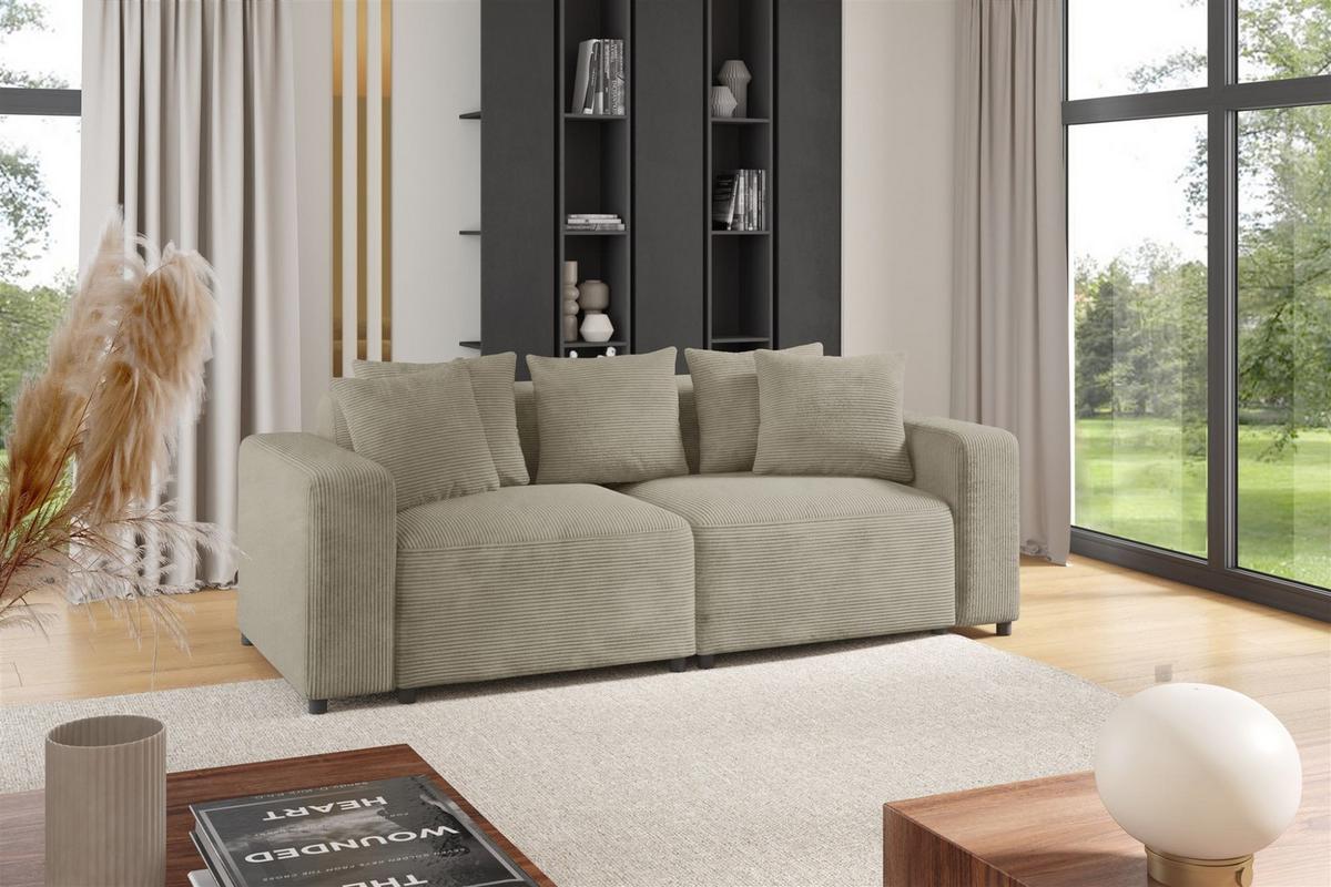 SOFA Megan 2-sitzer In Poso - Beige, Holzwerkstoff/Textil (236/75/98cm) - Fun Möbel