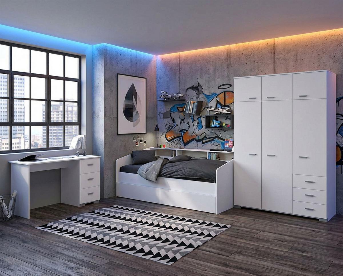 KINDERZIMMER SET Parisot Sleep 4-tlg. Holzdekor Weiß/Eiche - Eichefarben/Weiß, Kunststoff (100/1/200cm) - 58aufmkessel